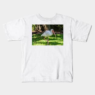 Hopping White Ibis Kids T-Shirt